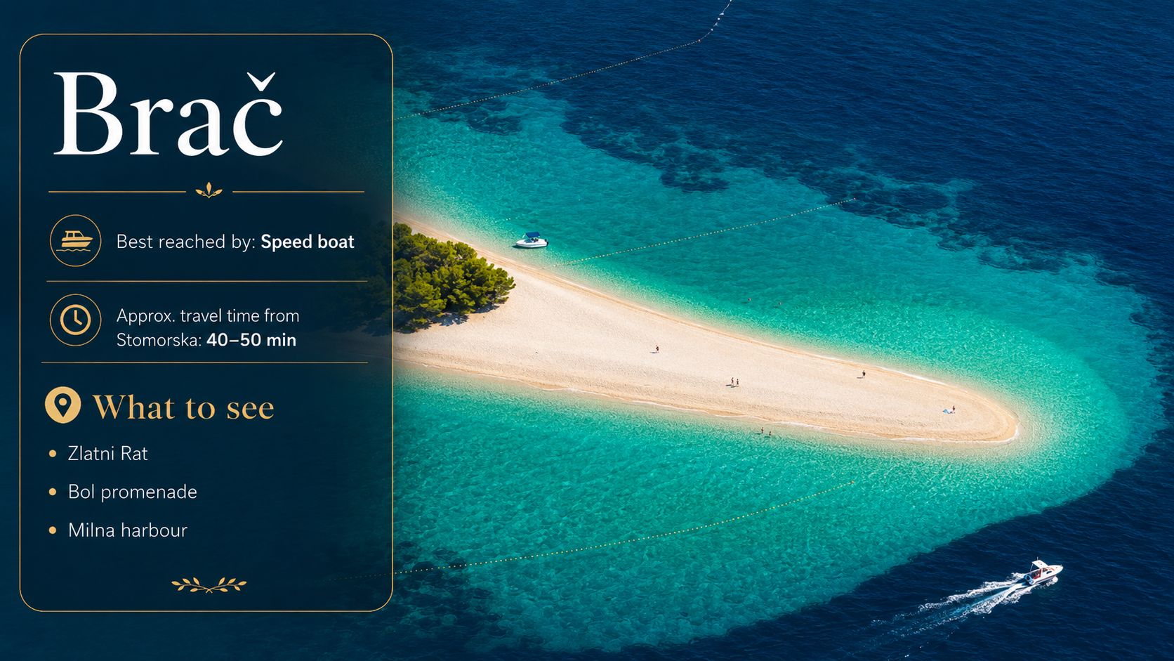 La spiaggia di Zlatni Rat a Bol, isola di Brač