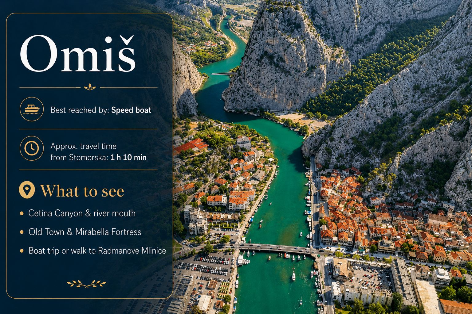 Omiš e il canyon del fiume Cetina