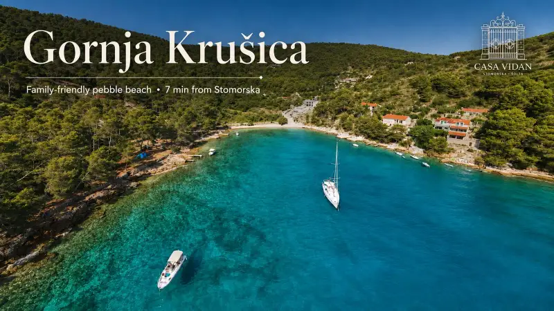 Pláž Gornja Krušica na ostrově Šolta